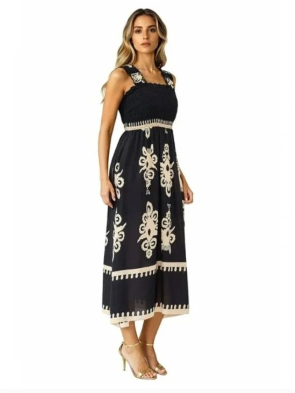 PRETTY GARDEN Women's Square Neck Sleeveless Maxi Dress - Picture 3 of 11